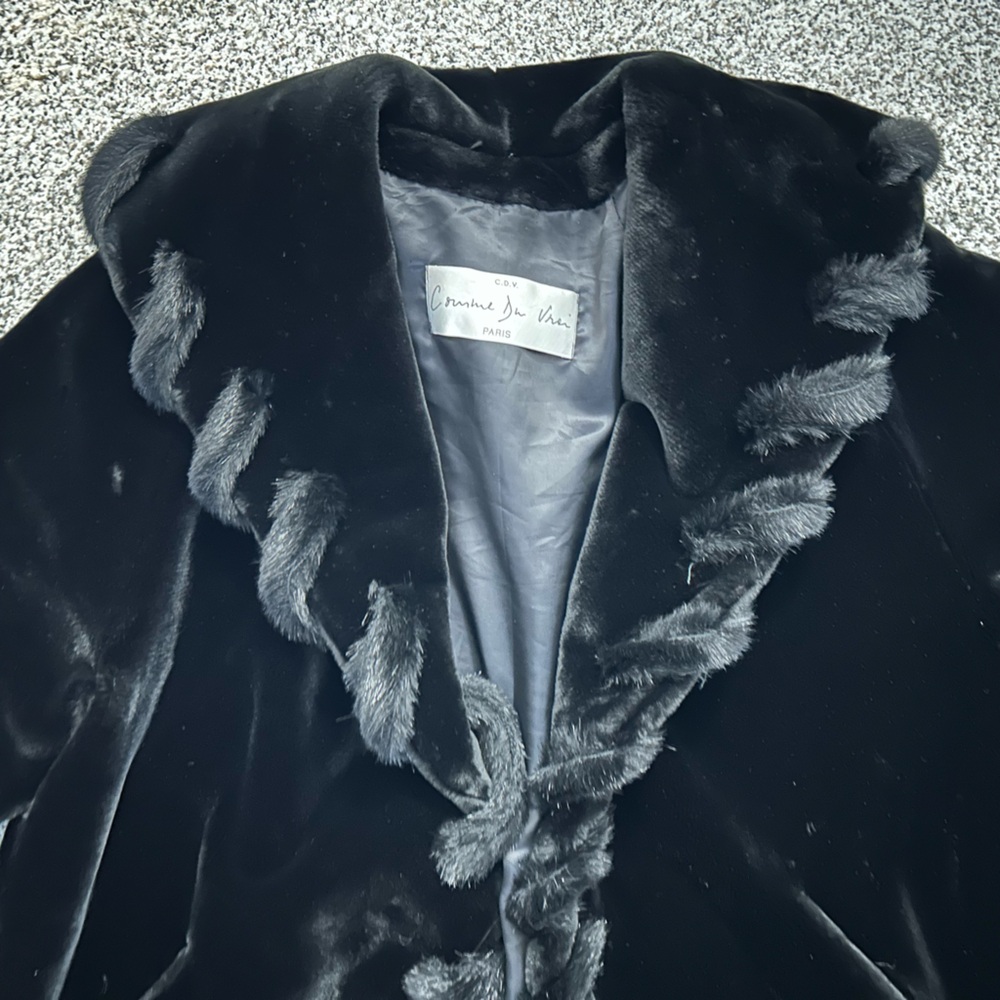 Vintage Comme Du Vrai Faux Fur Coat Size: 8 - Picture 4 of 13